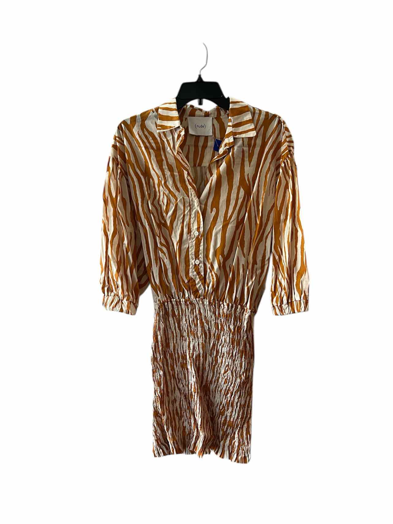 (nude) Orange and White Size 40 Dress