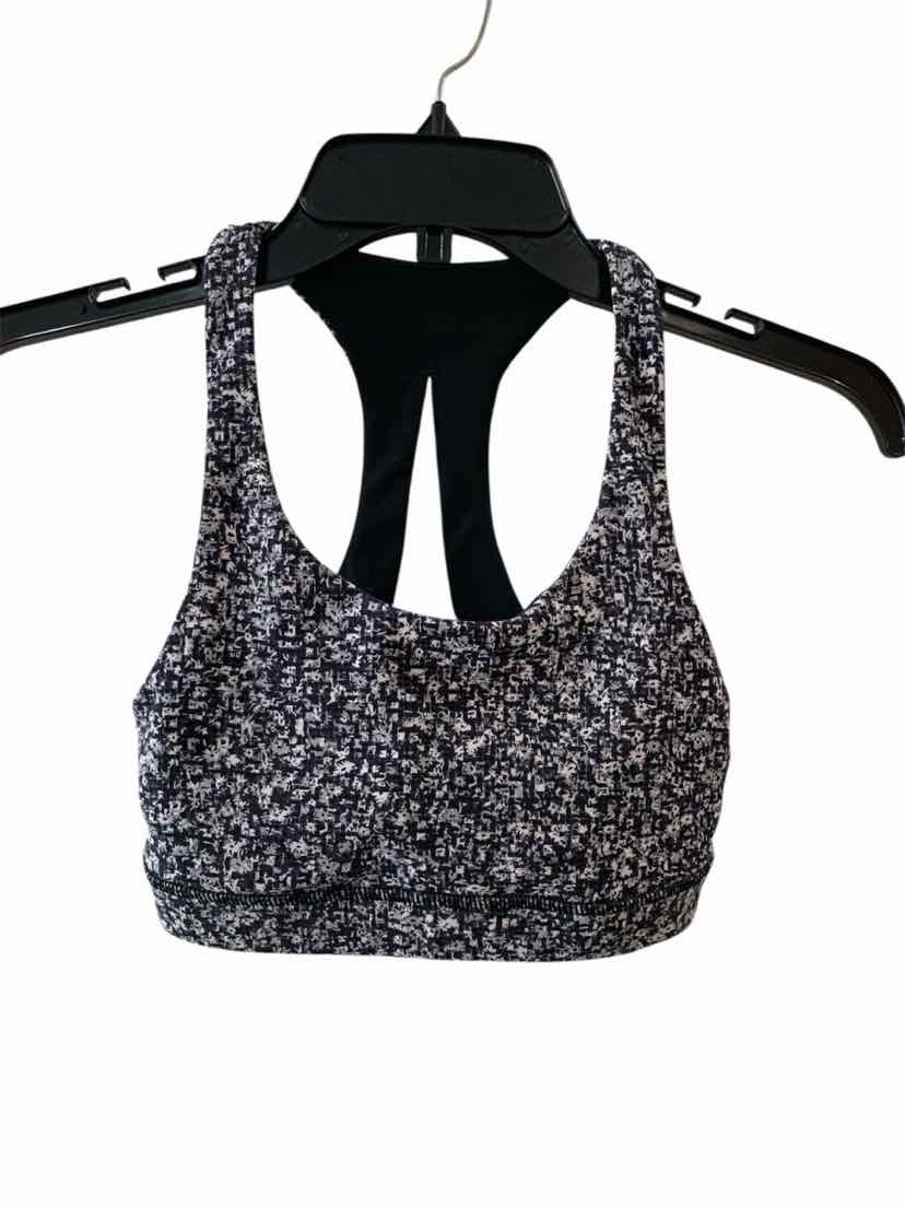 Lululemon Black and white Size 2 Sports Bra