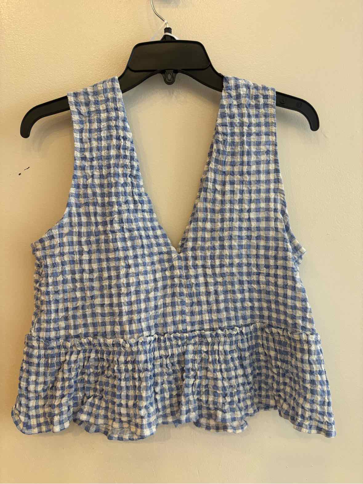 Zara Blue and White Size S Shirt