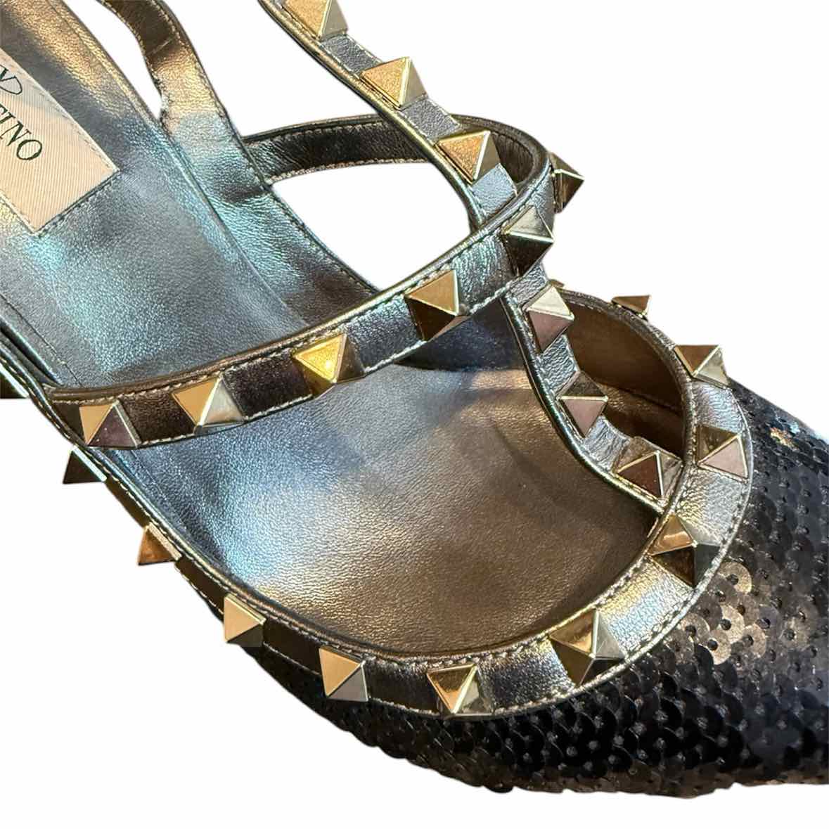 Valentino Garavani Black Multi Size 39 Shoes