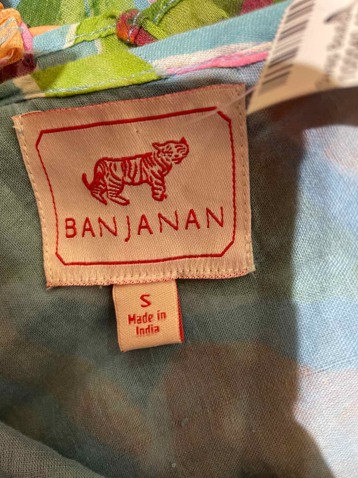 Banjanan Orange/Green Multi Size S Dress