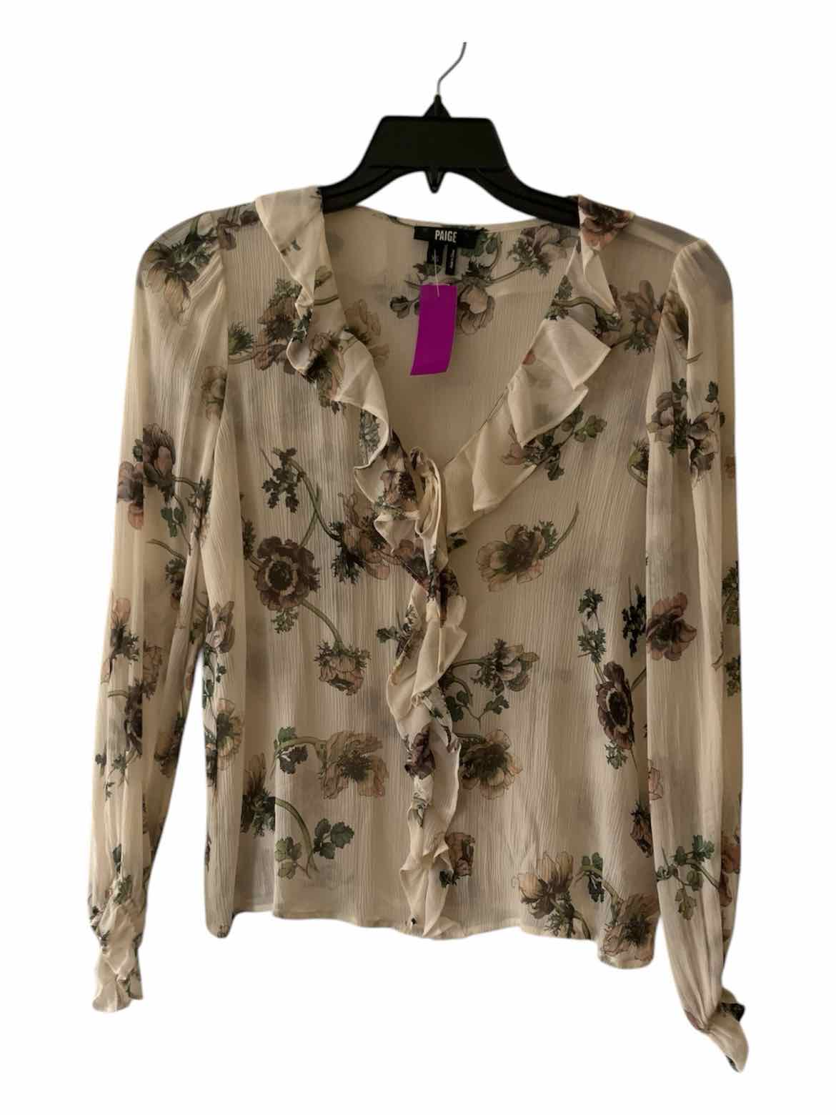 Paige Cream Multi Size XS Shirt