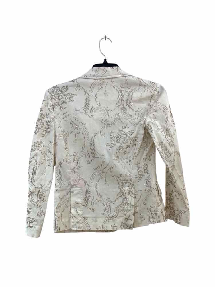 120% Lino Cream and Gold Size 40 Blazer