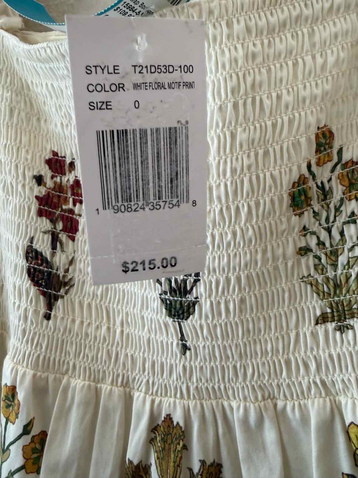 Sachin & Babi White Multi Size 0 Dress