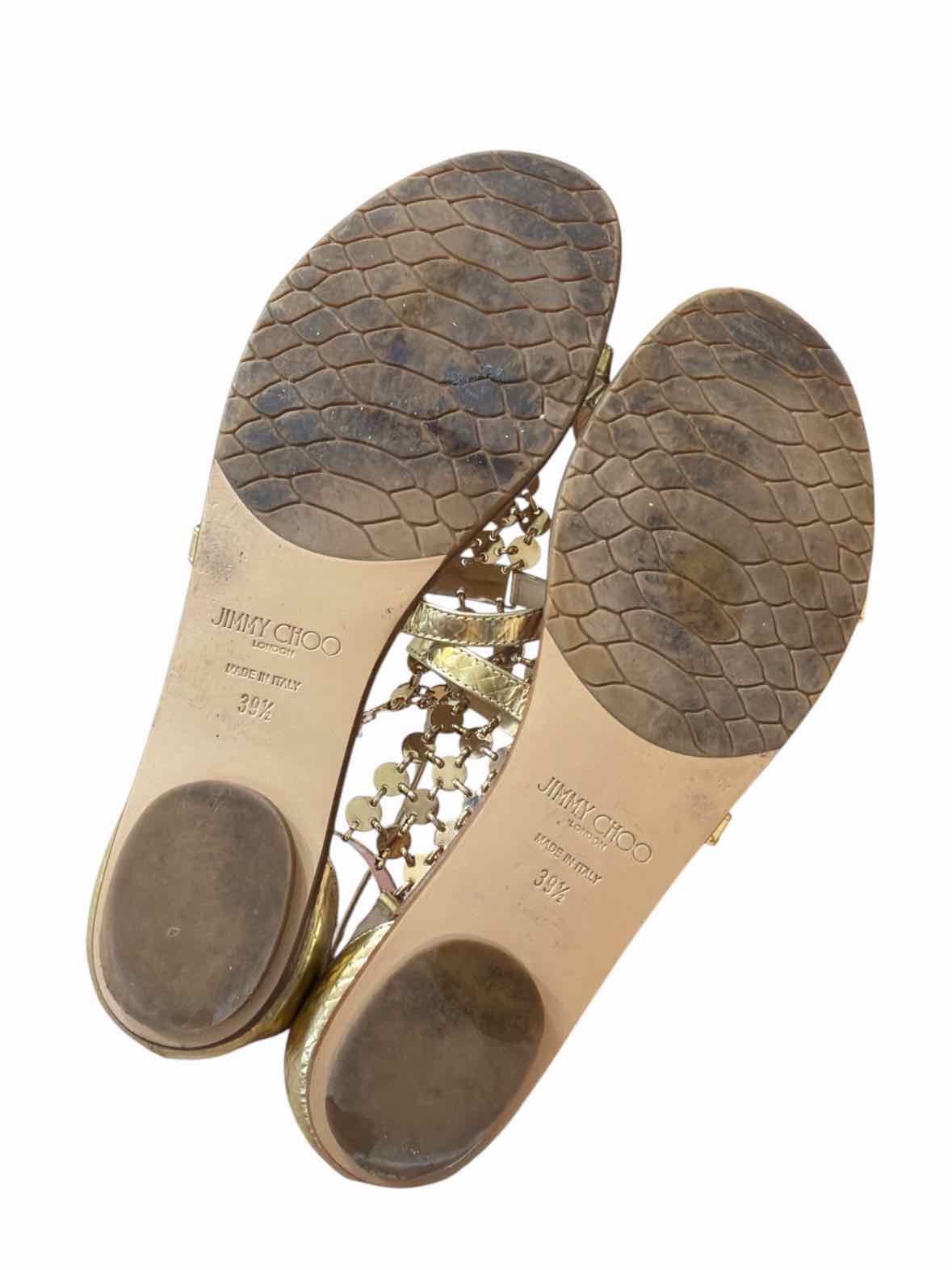 Jimmy Choo Gold and beige Size 39 1/2 Shoes