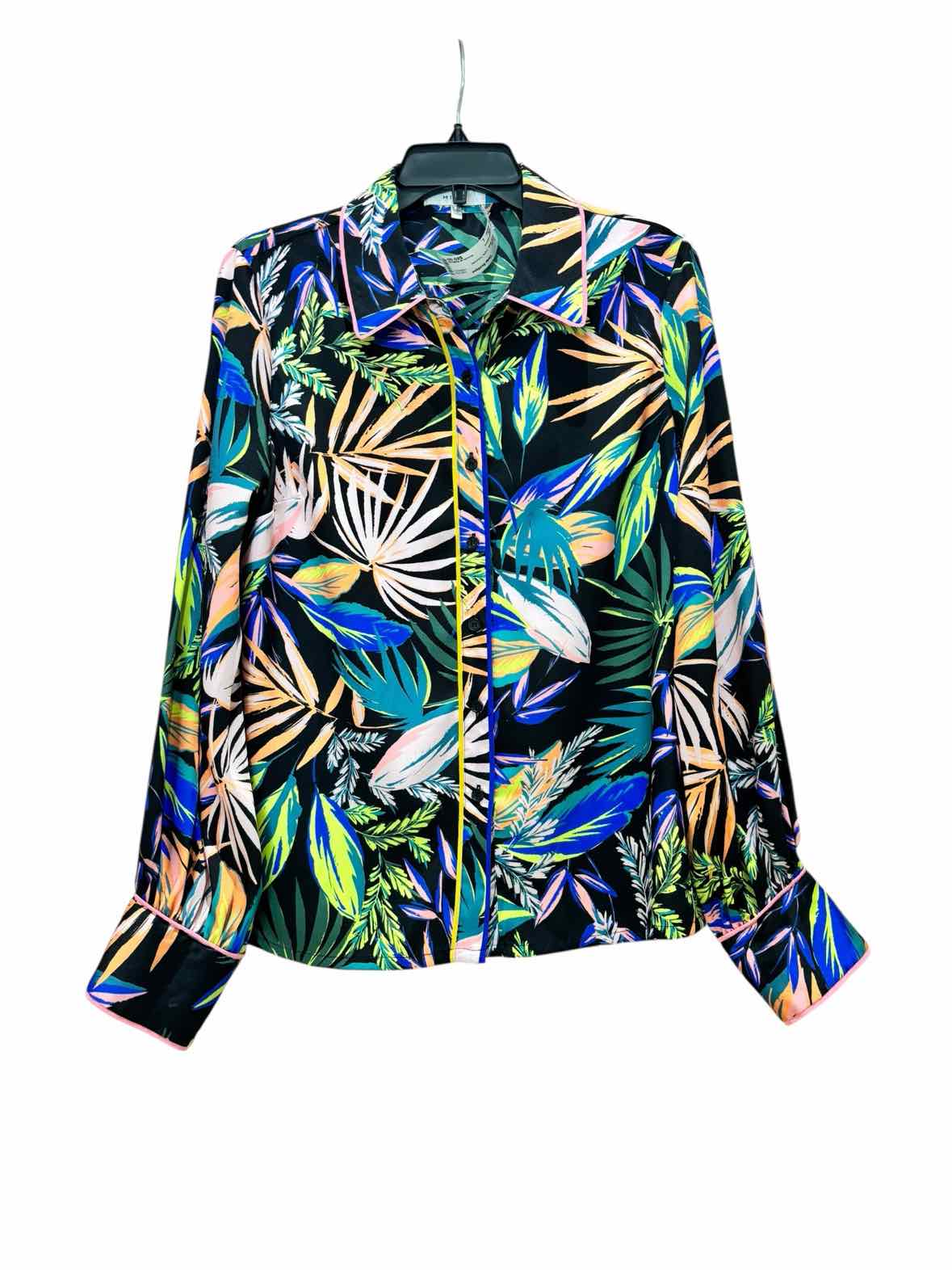 Milly Black Multi Size L Blouse