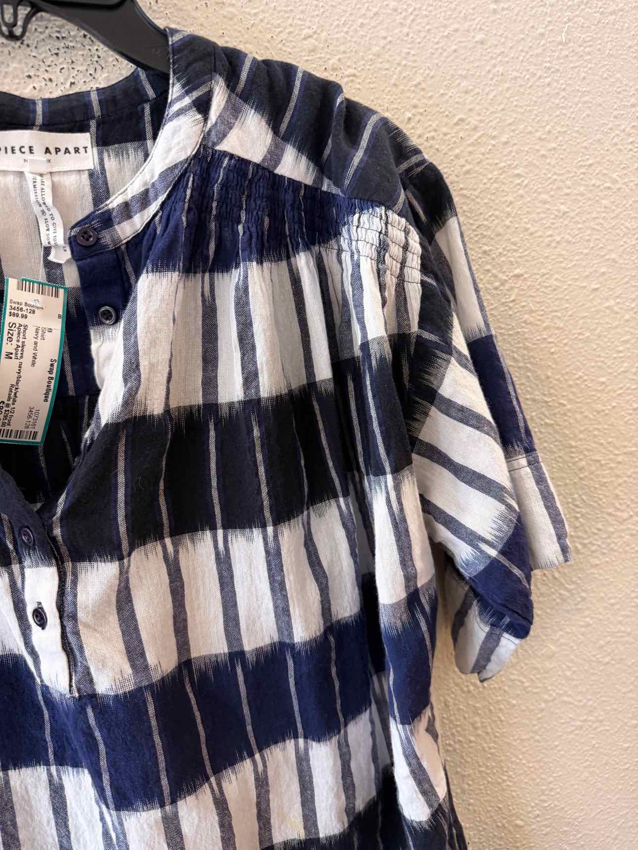 Apiece Apart Navy and White Size M Shirt
