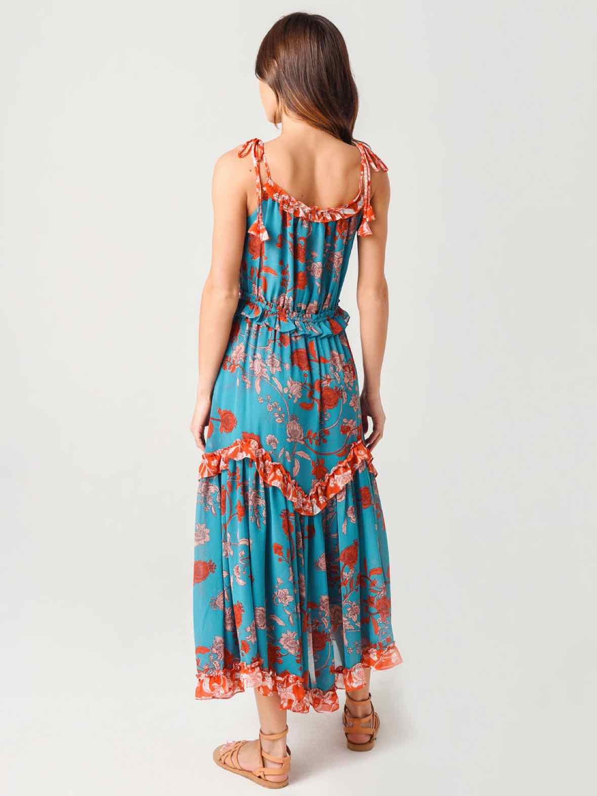 Misa Teal and red Size M Dress