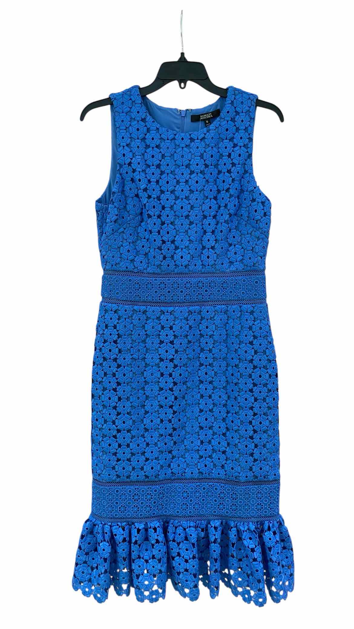 Badgley Mischka Blue Size 6 Dress