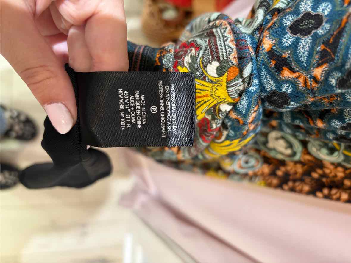 alice + olivia Black Multi Size 8 Dress