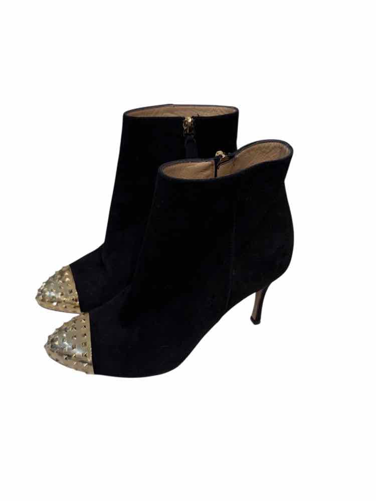 Valentino Garavani Black and Gold Size 36 1/2 Boots