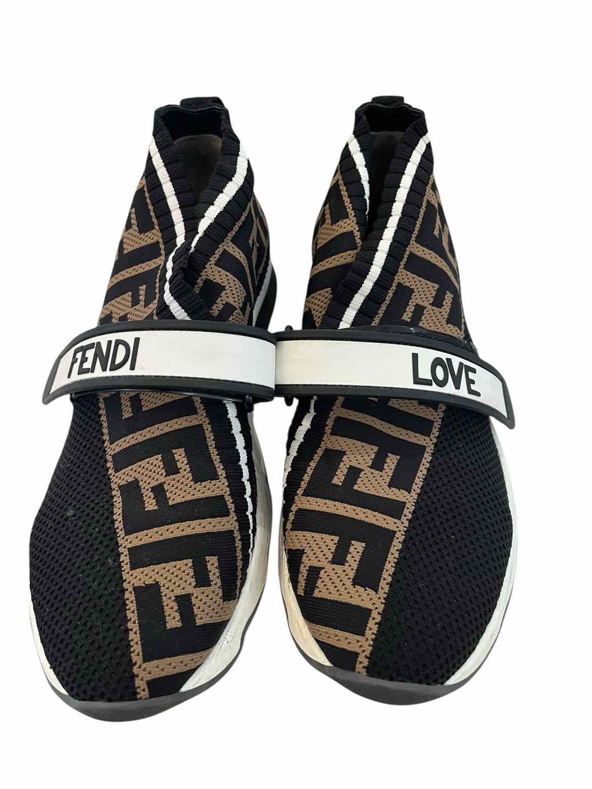 Fendi Brown black and white Size 38.5 Shoes