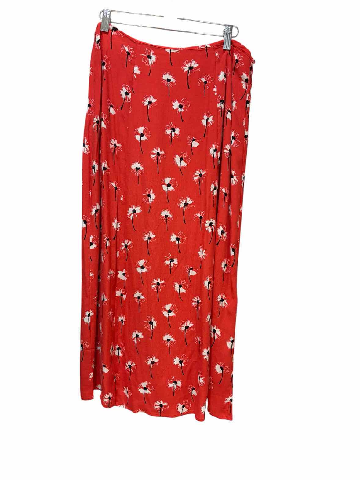 maeve Light Red Mutli Size 8 Skirt