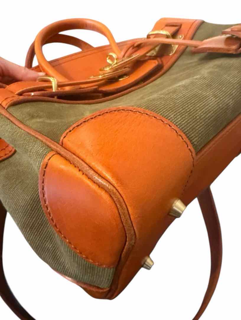 ATORIE Green and Orange Handbag