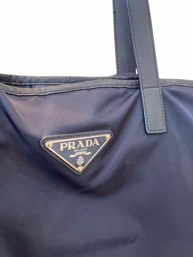 Prada Classic Nylon Tote Bag Navy Blue Handbag
