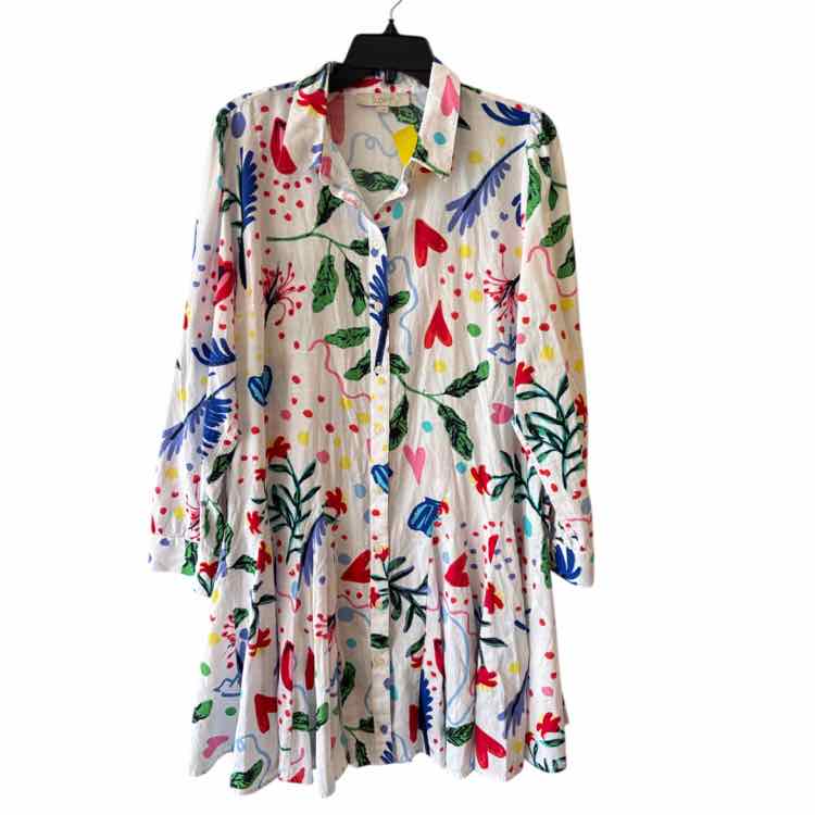 LOFT White Multi Size 14 Dress