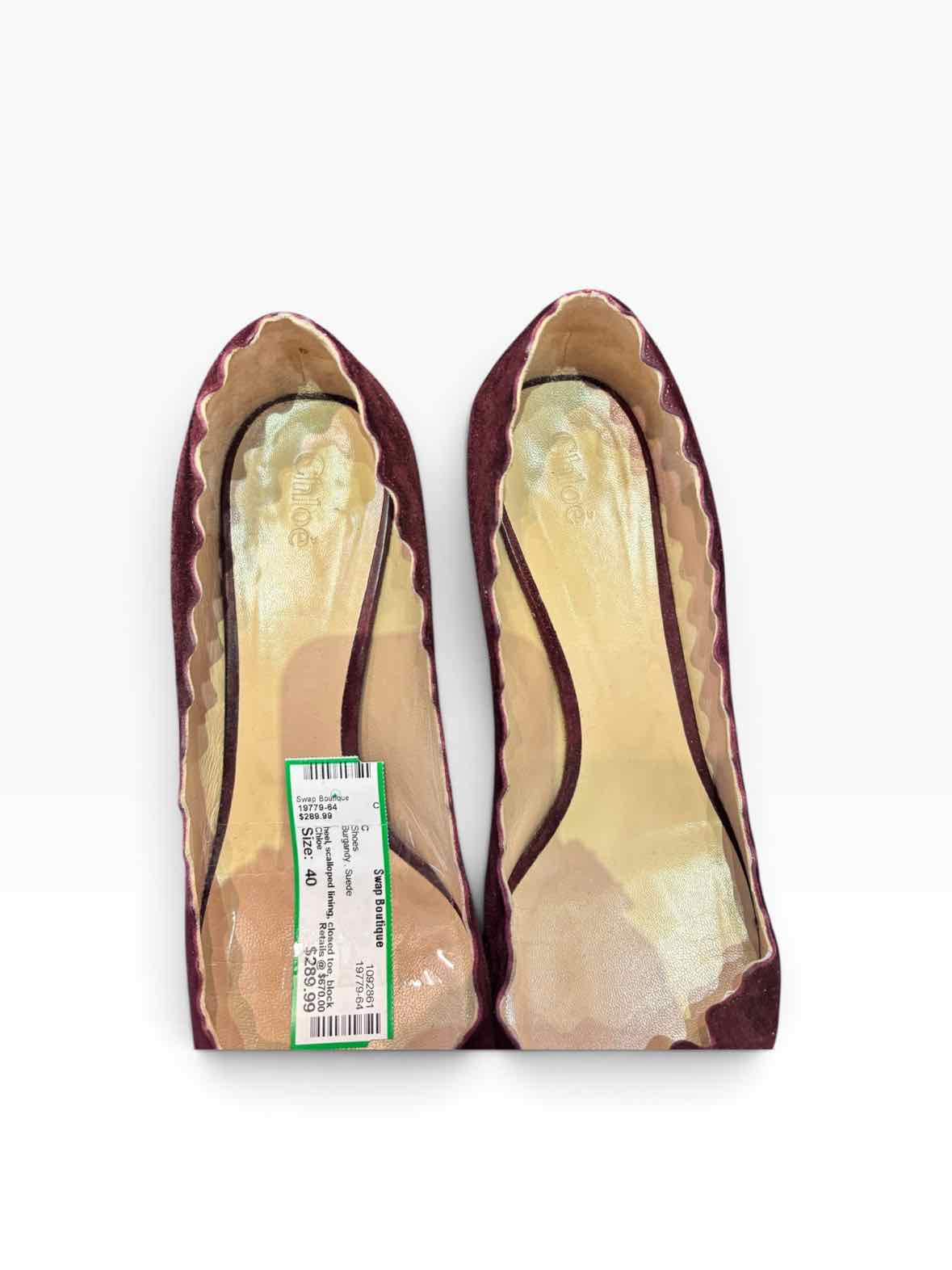 Chloe Burgandy Size 40 Shoes