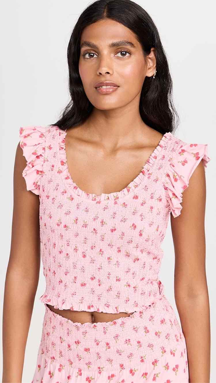 Love Shack Fancy Cherry Pink Size XL Shirt