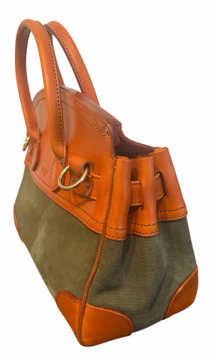 ATORIE Green and Orange Handbag