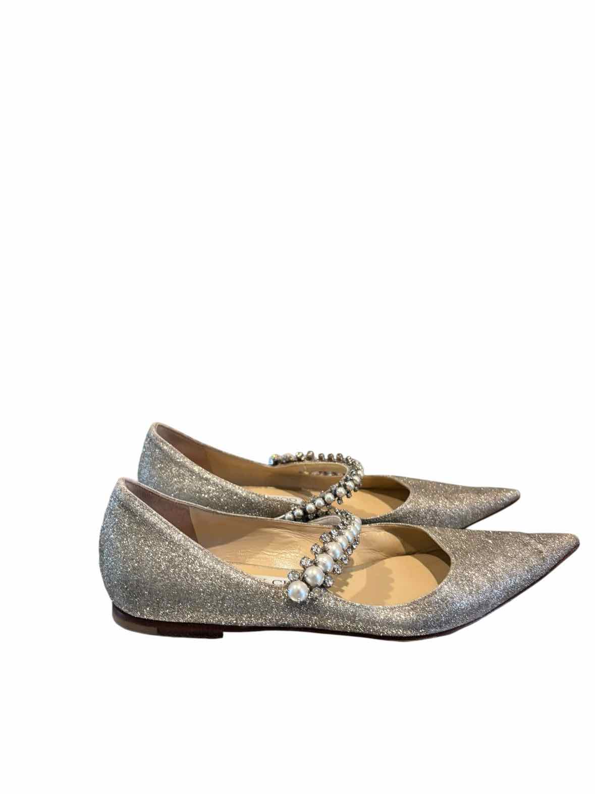 Jimmy Choo Silver Size 36.5 Flats