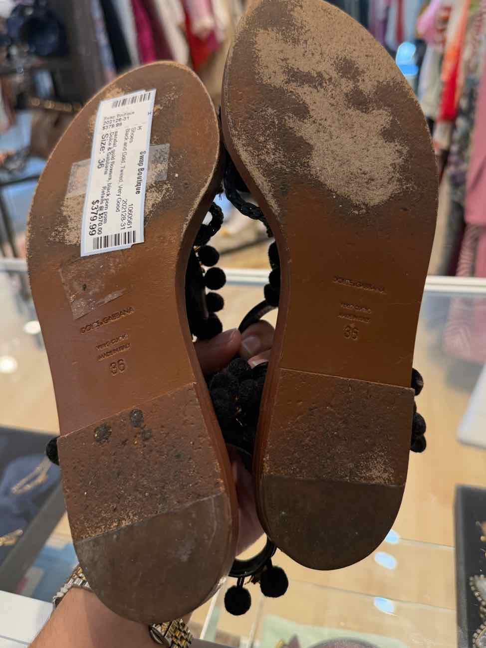 Dolce & Gabbana Black and Gold Size 36 Shoes