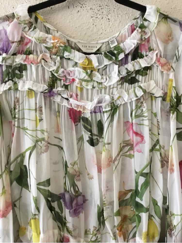 Ted Baker White Multi Size 12 Shirt