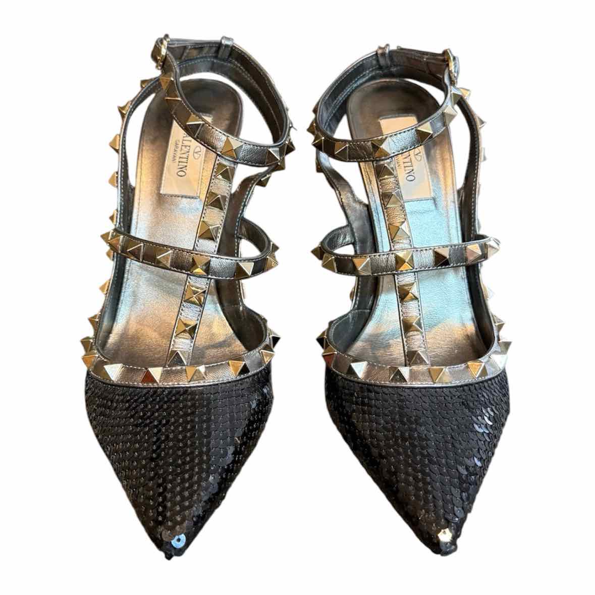 Valentino Garavani Black Multi Size 39 Shoes