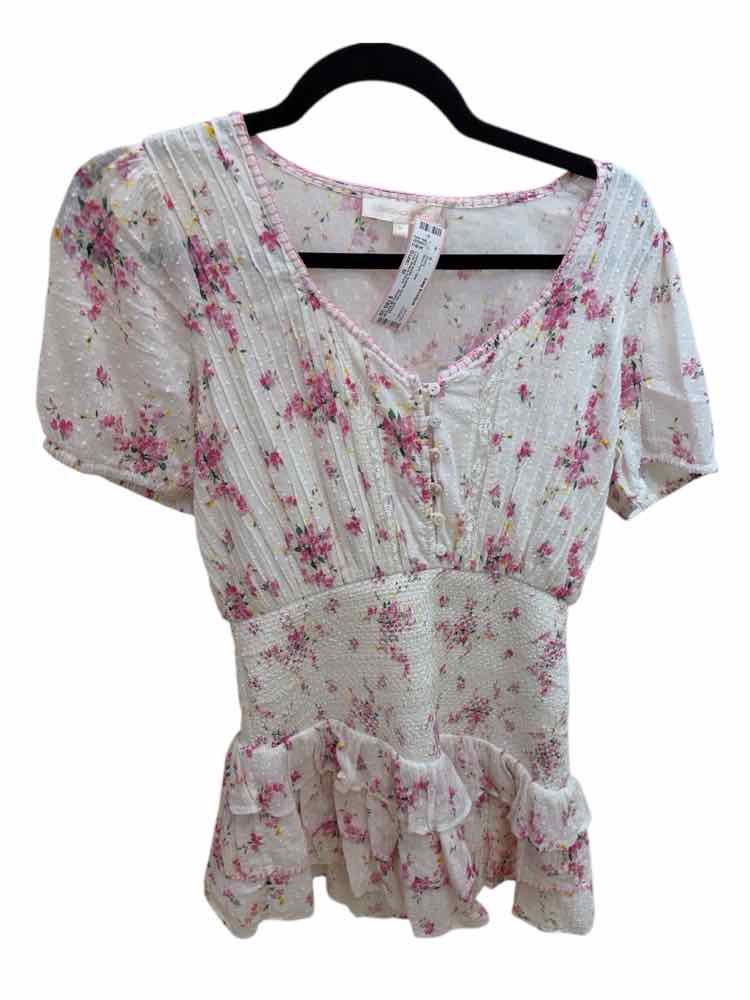 Love Shack Fancy Pink and White Size M Dress