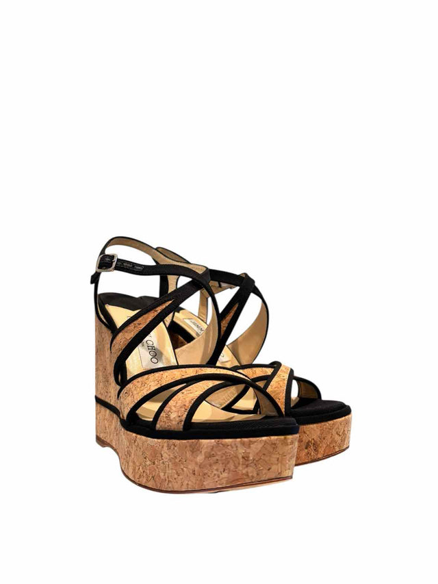 Jimmy Choo Black/Cork Size 37 Sandals