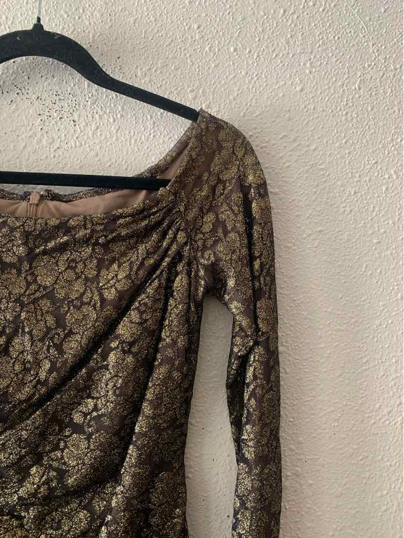 Carmen Marc Valvo Gold Size 4 Dress