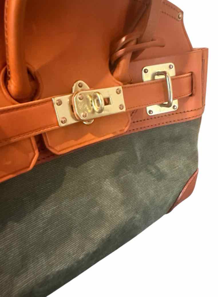 ATORIE Green and Orange Handbag