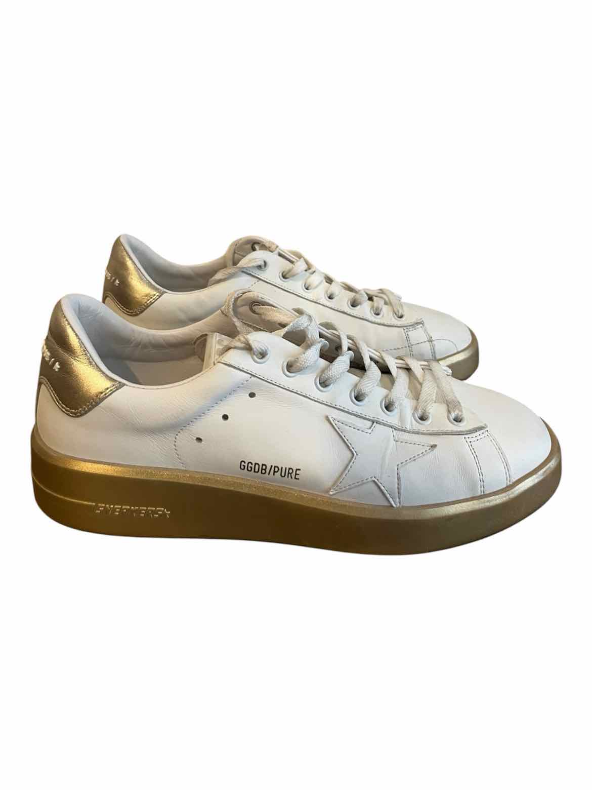 Golden Goose White and Gold Size 41 Shoes