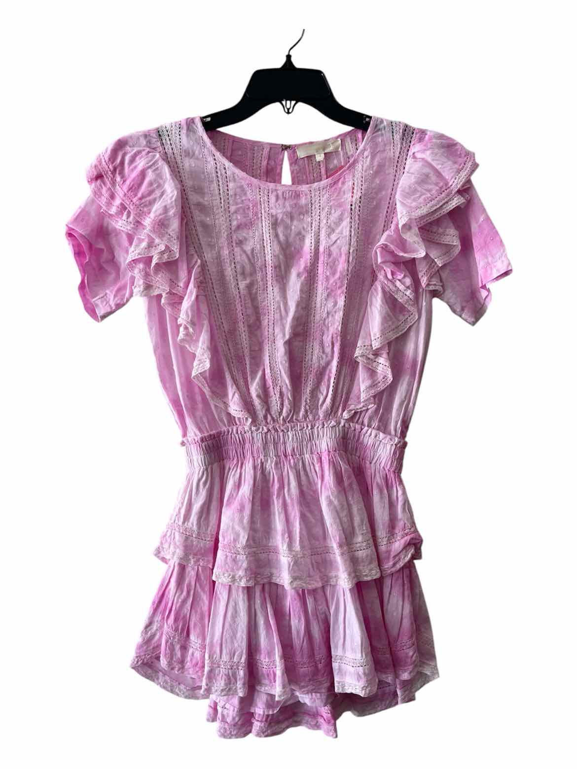 Love Shack Fancy Pink and White Size S Dress
