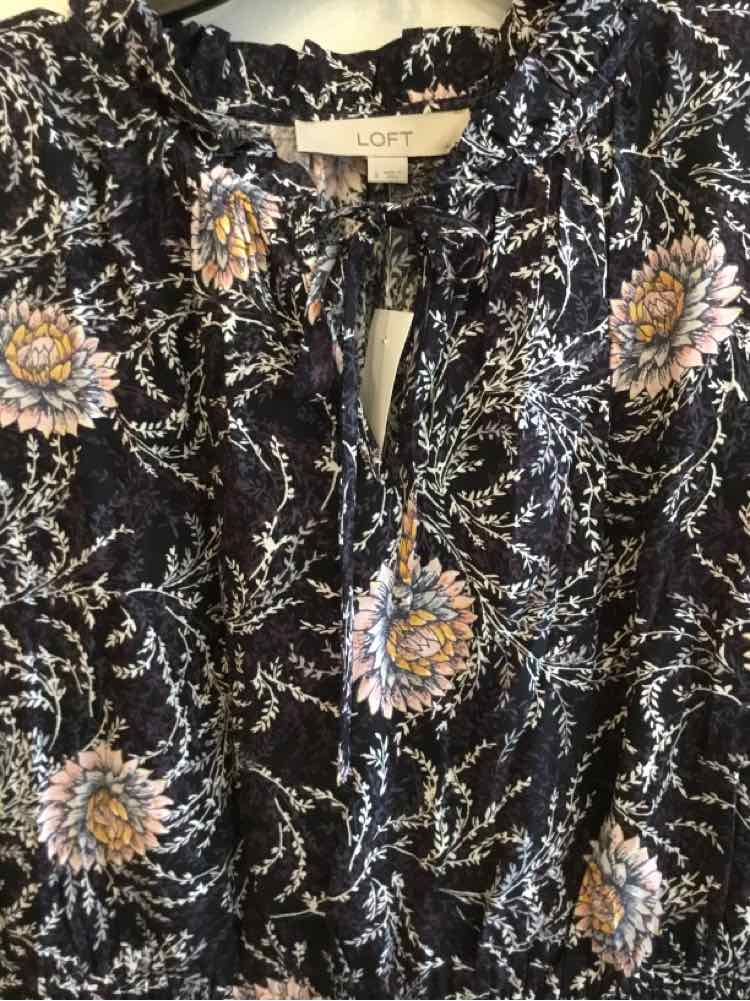 LOFT Black Multi Size S Dress