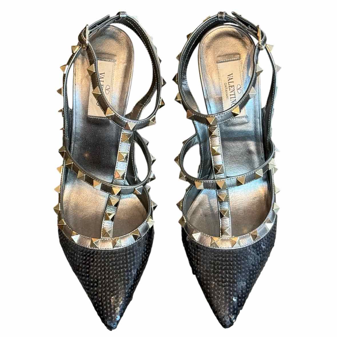 Valentino Garavani Black Multi Size 39 Shoes