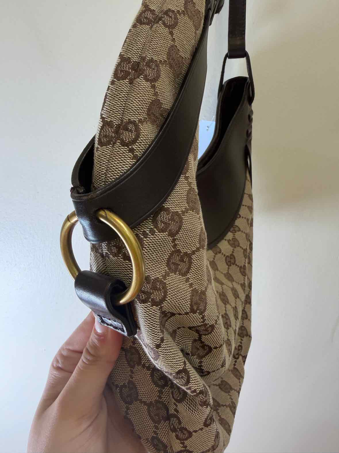 Gucci Half Moon Hobo Bag Beige Handbag