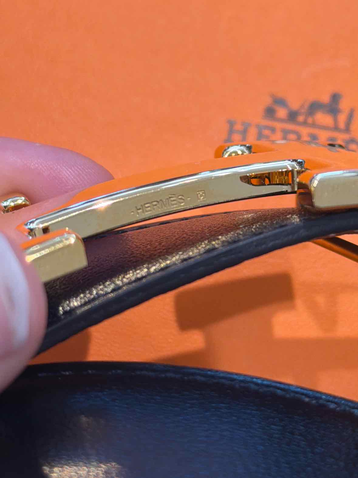 Hermes black and brown Belt