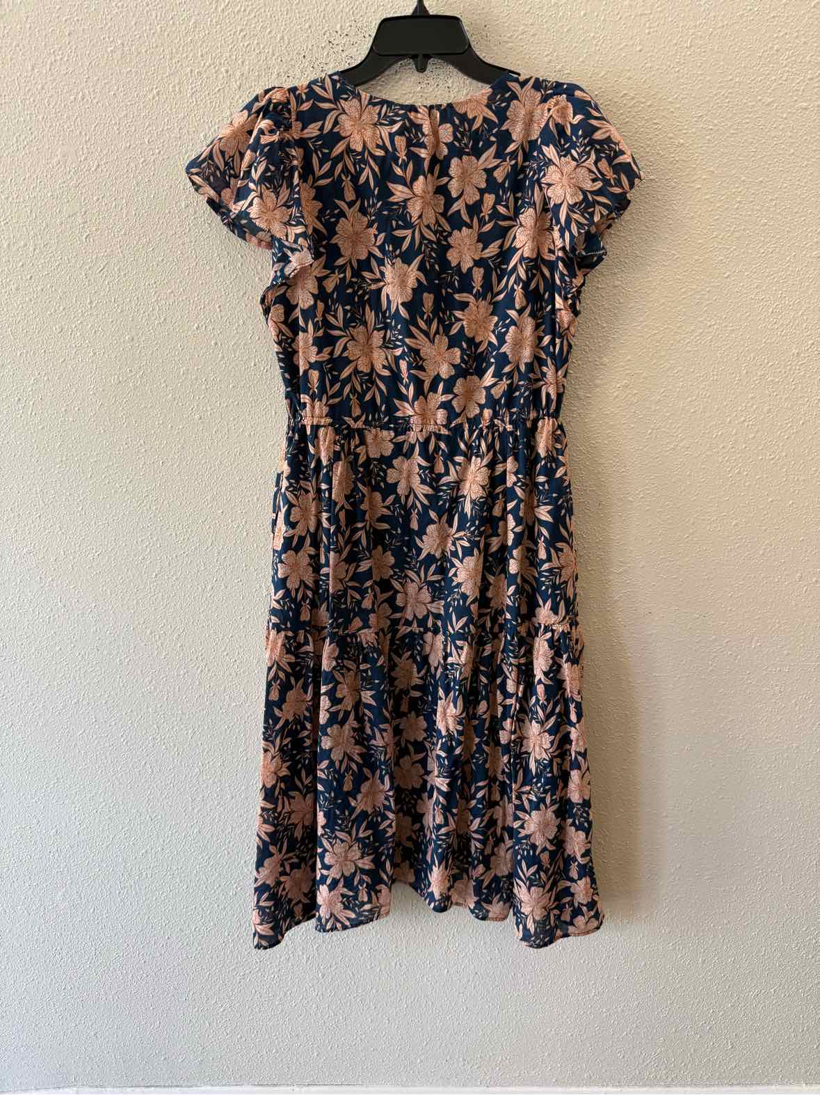 Birds of Paradis Navy and Peach Size S Dress
