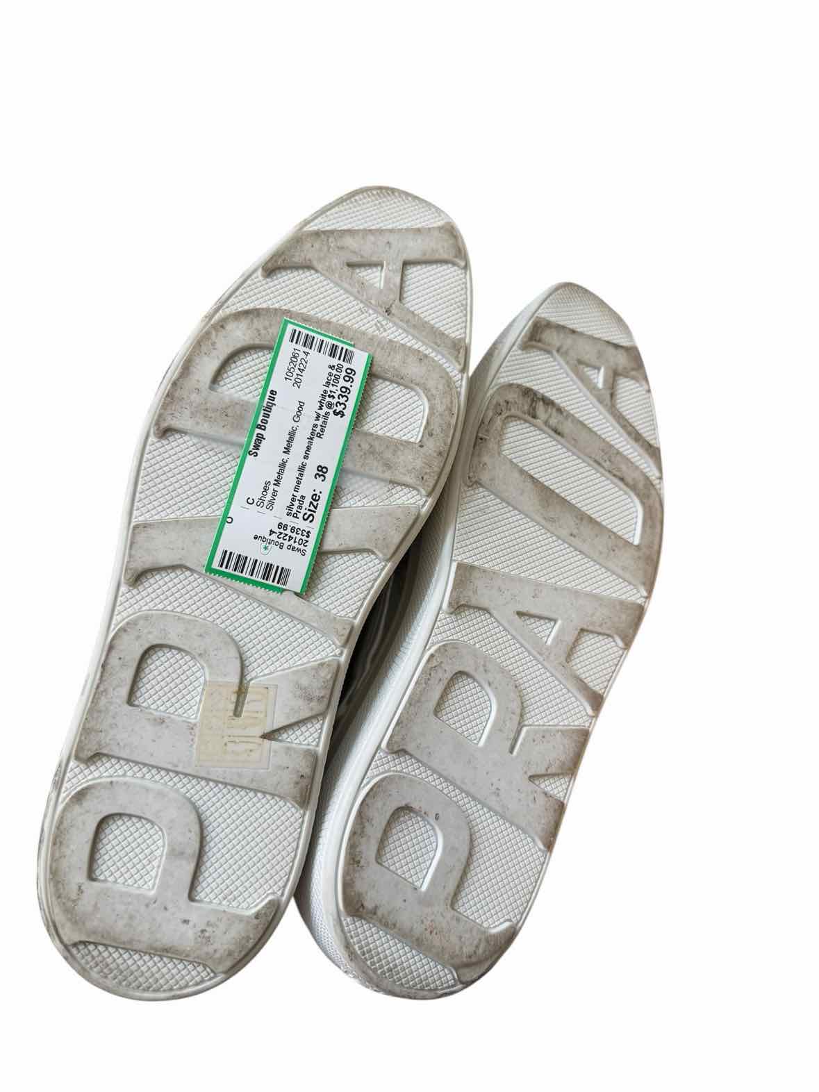 Prada Silver Metallic Size 38 Shoes