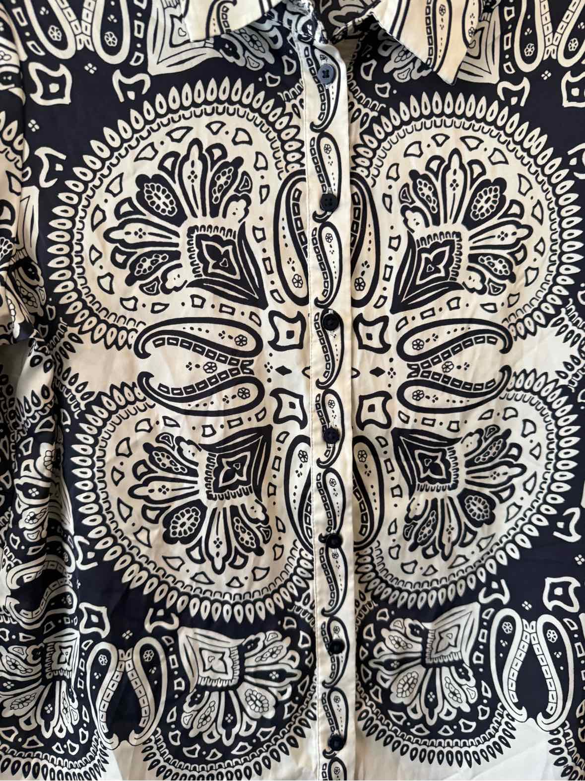Rachel Zoe Navy and White Size XS Shirt