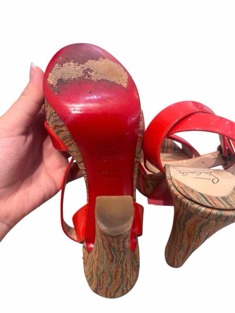 Christian Louboutin Red Orange Size 38.5 Shoes