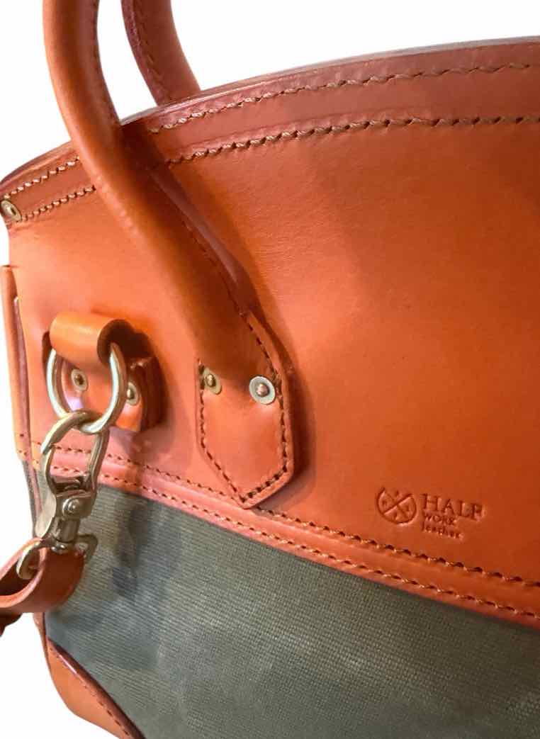 ATORIE Green and Orange Handbag