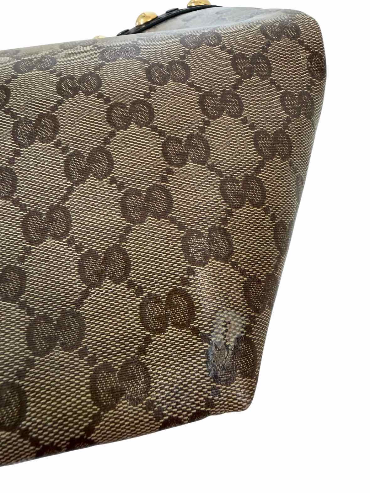 Gucci GG Crystal Babouska Brown Handbag
