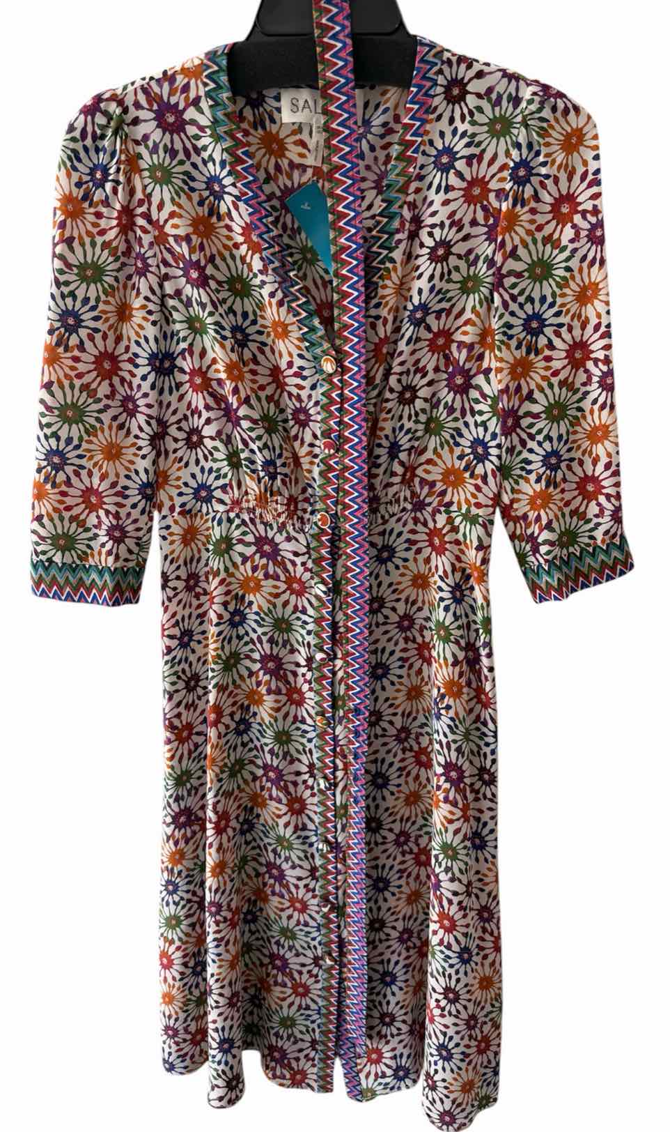Saloni White Multi Size 2 Dress
