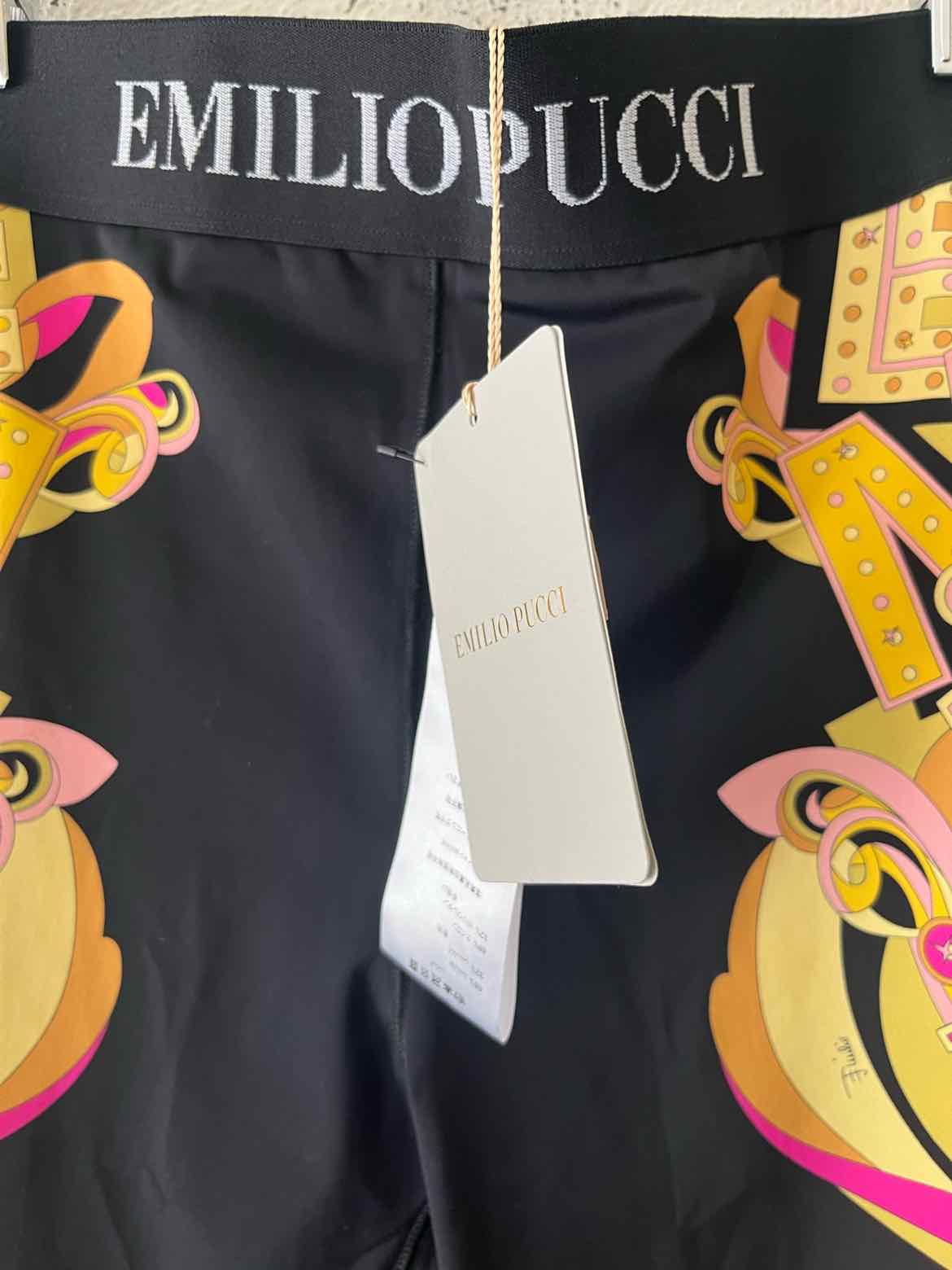 Emilio Pucci Black Multi Size 38 Leggings