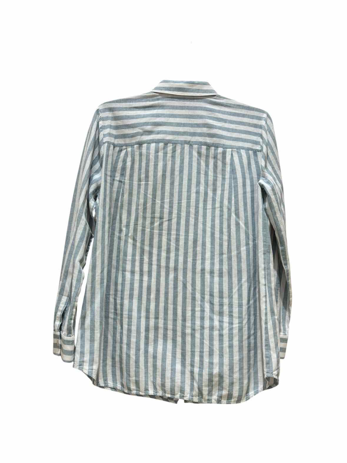 Lafayette 148 white and baby blue Size M Shirt