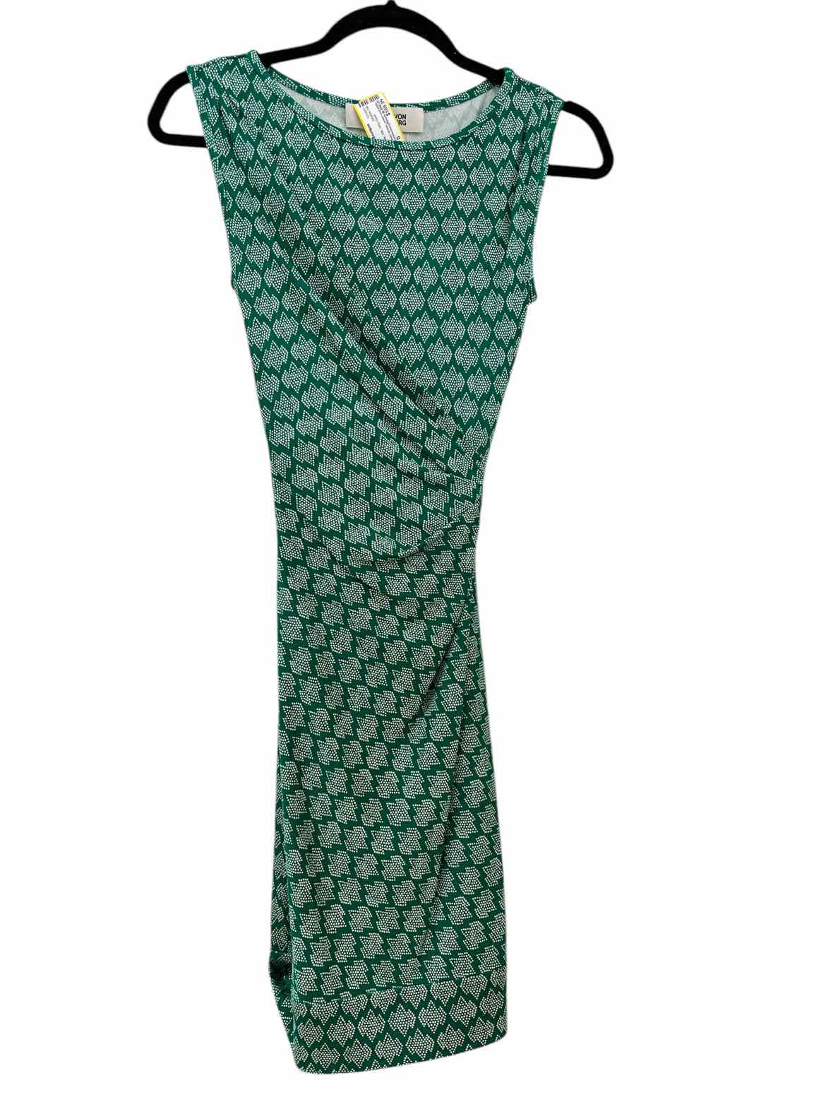 diane von furstenberg Green and White Size 0 Dress