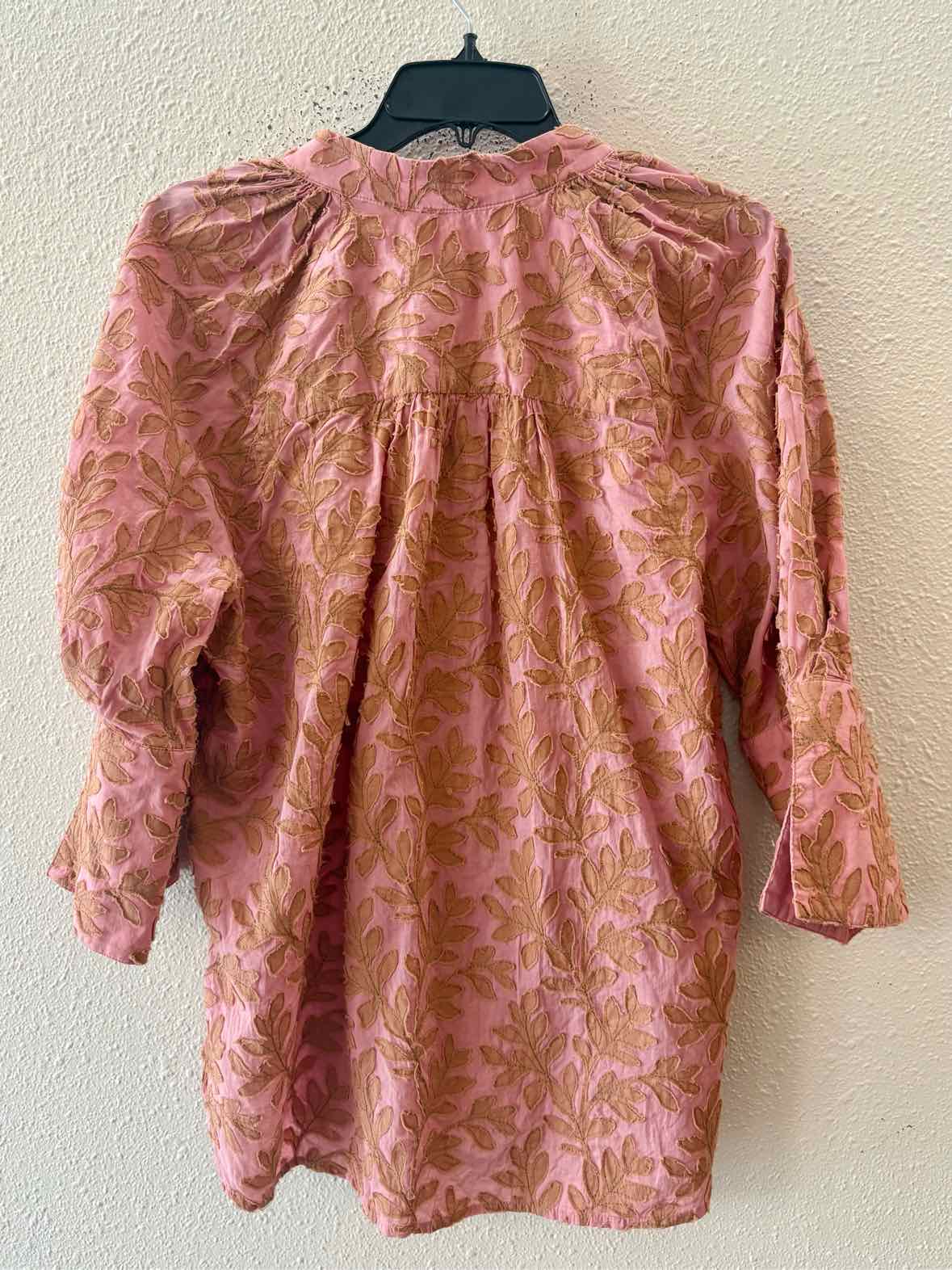 by Anthropologie Pink and Brown Size M Shirt