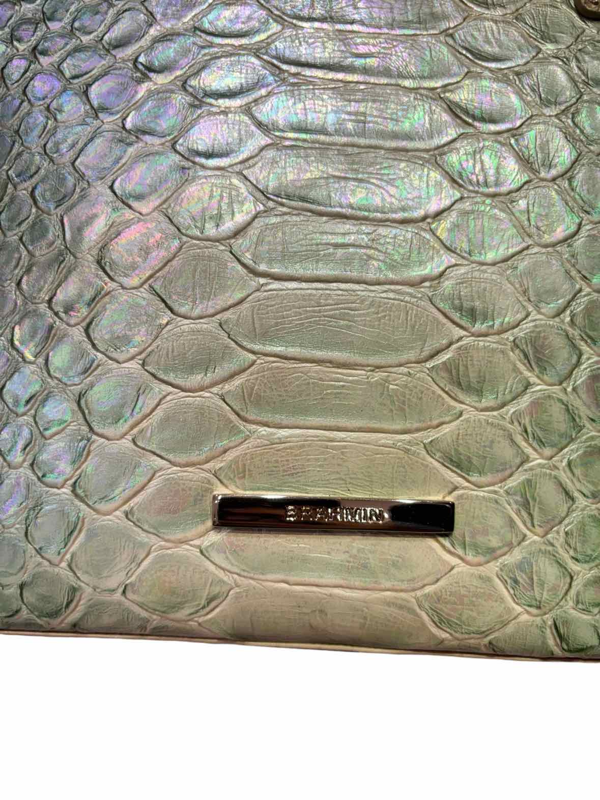Brahmin Satchel Irridescent Ivory Handbag