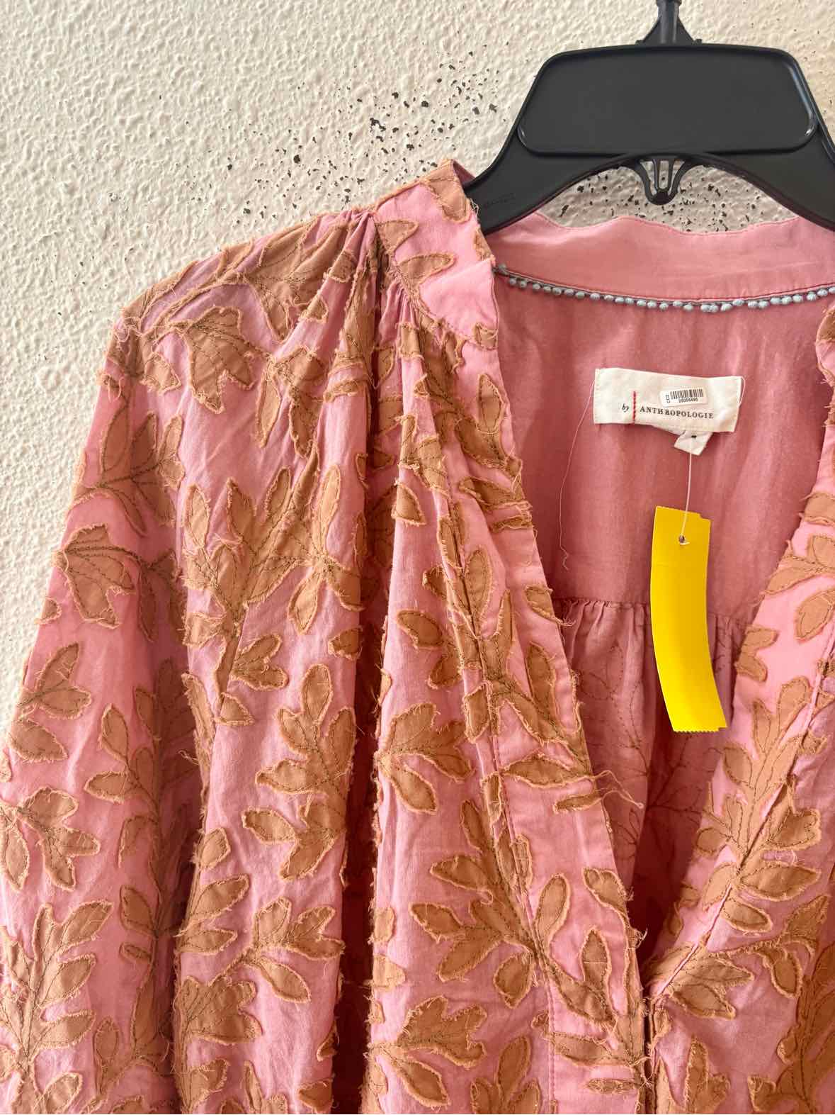 by Anthropologie Pink and Brown Size M Shirt